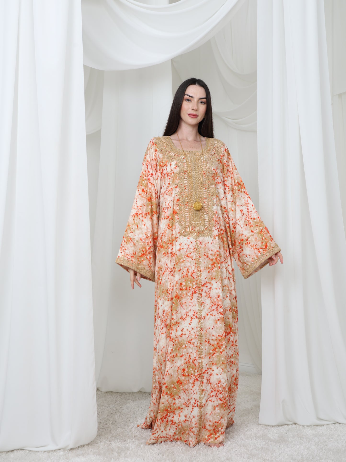Sunrise Coral Kaftan