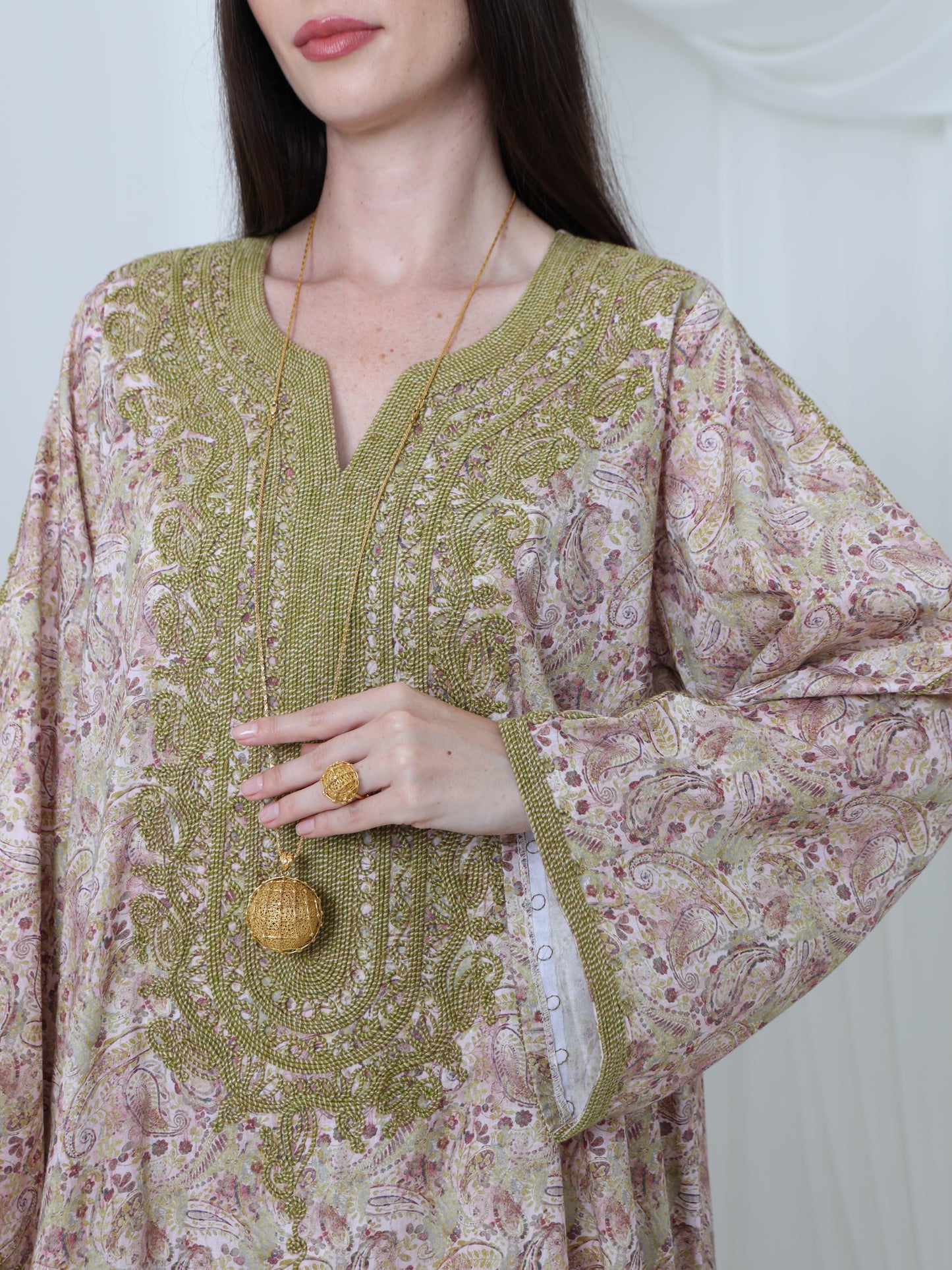 Rose Gold Embellished Kaftan