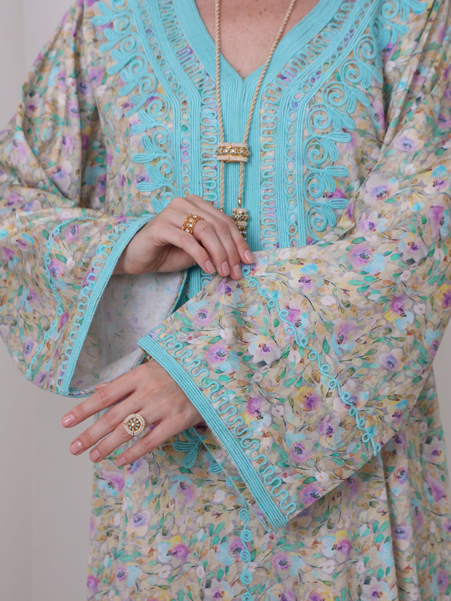 Aqua Blossom Kaftan