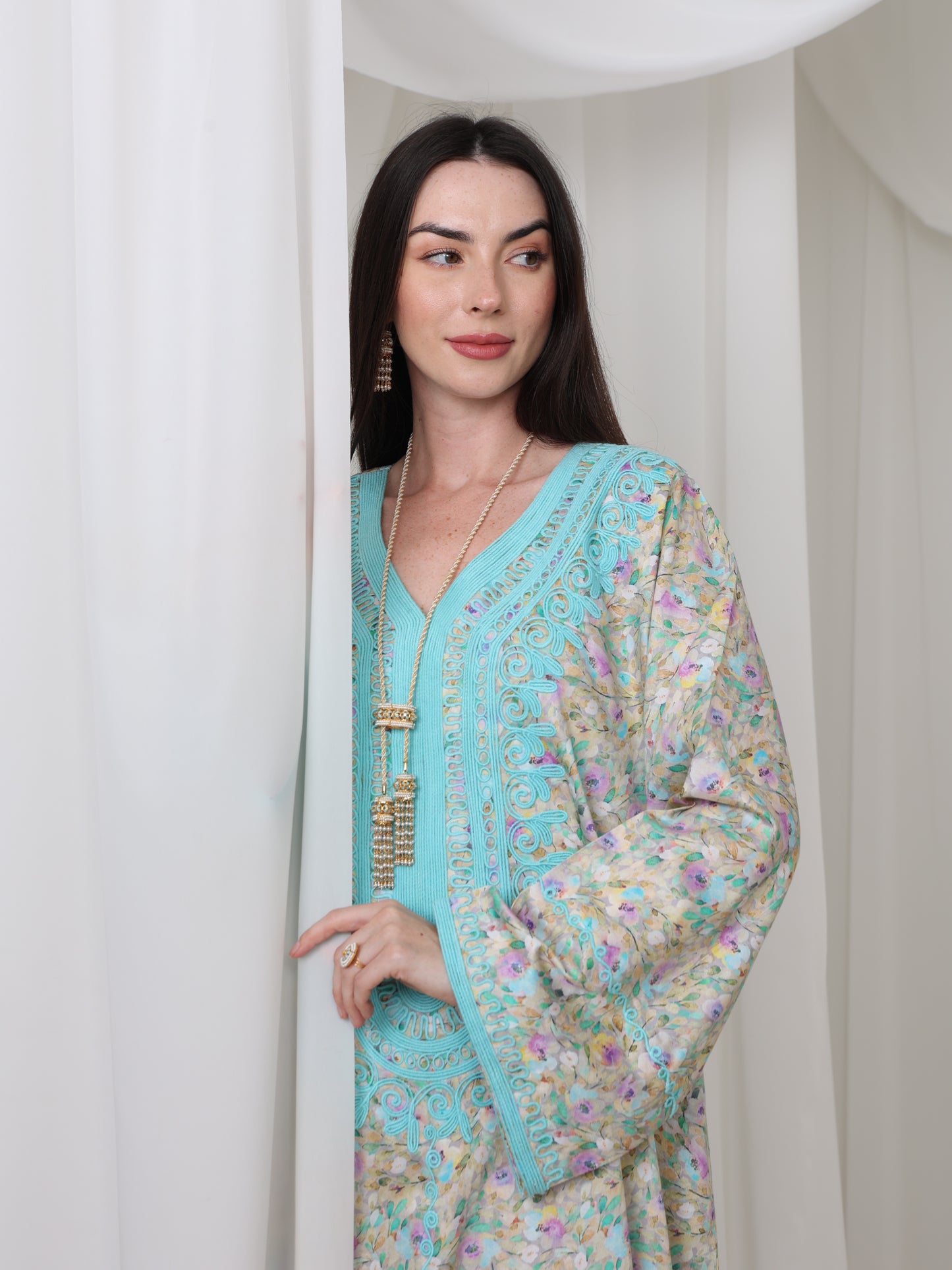 Aqua Blossom Kaftan
