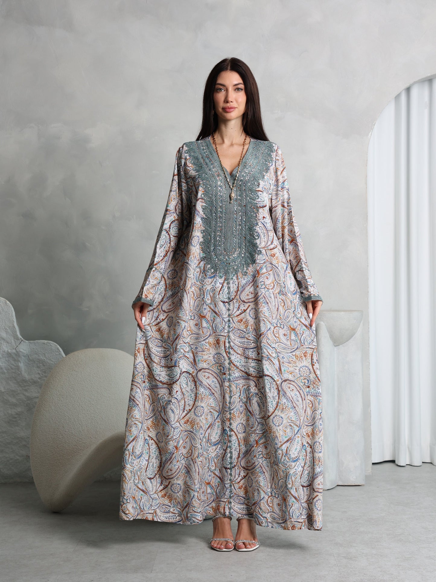 Sage Paisley Kaftan