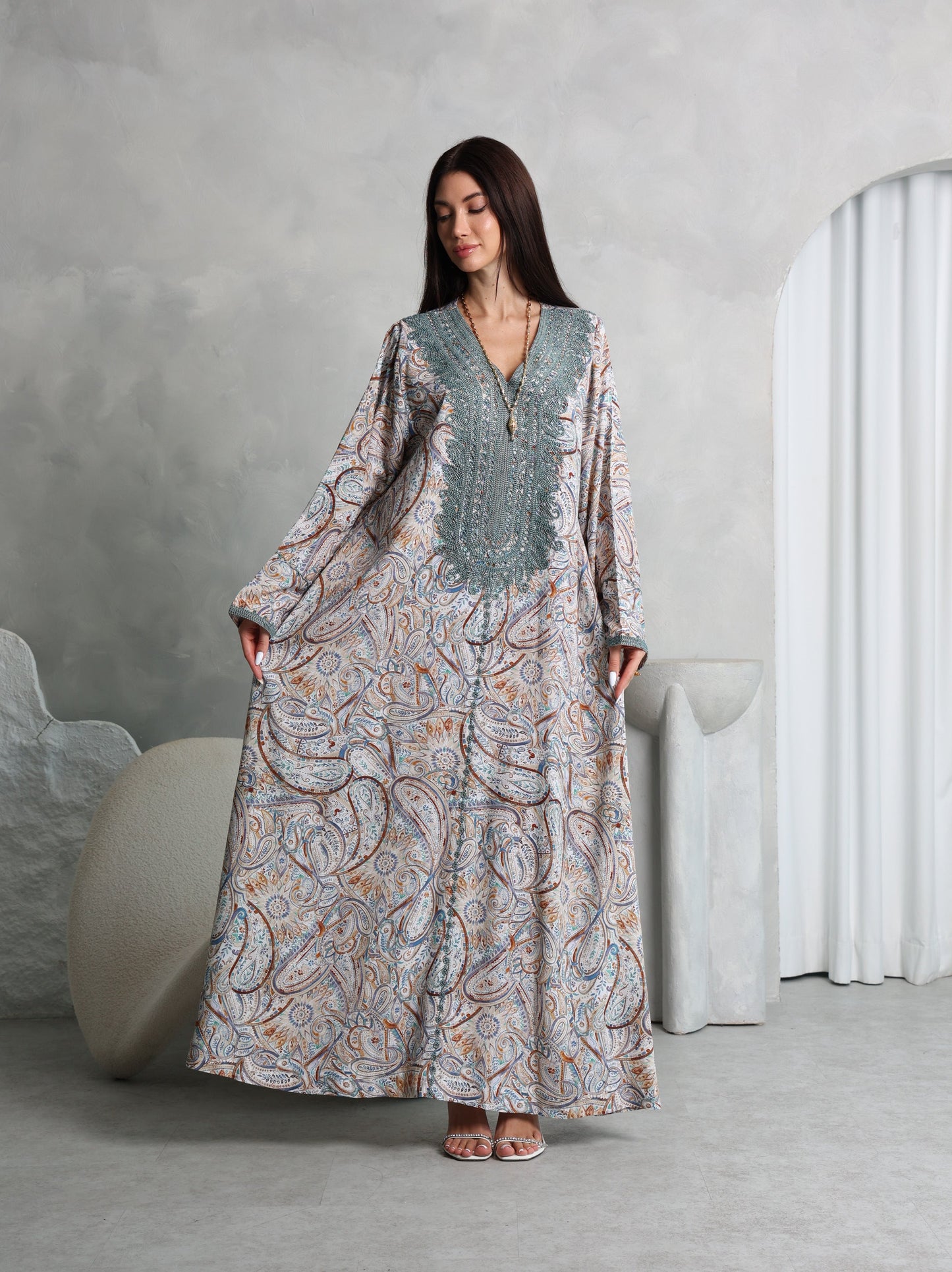 Sage Paisley Kaftan