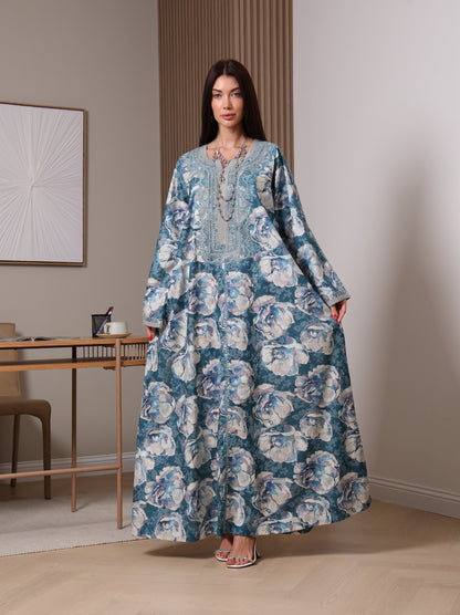 Azure Peony Kaftan