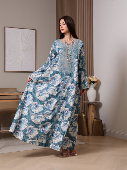 Azure Peony Kaftan