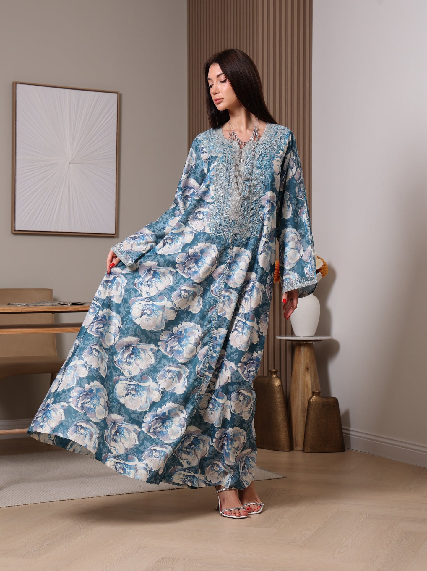 Azure Peony Kaftan