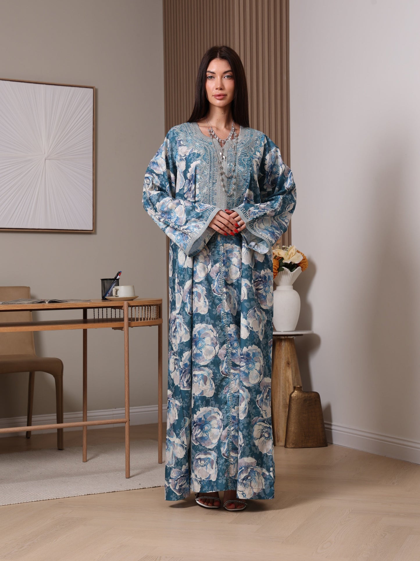 Azure Peony Kaftan