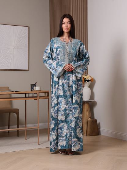 Azure Peony Kaftan