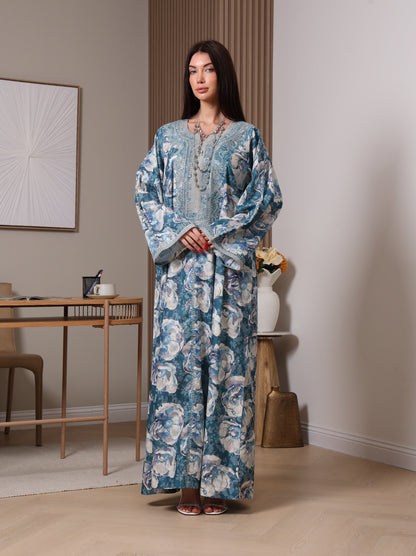 Azure Peony Kaftan