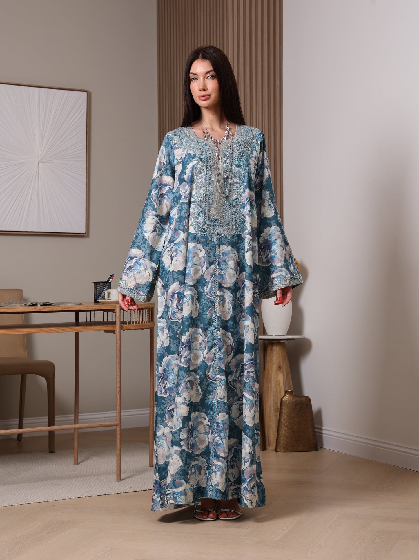 Azure Peony Kaftan