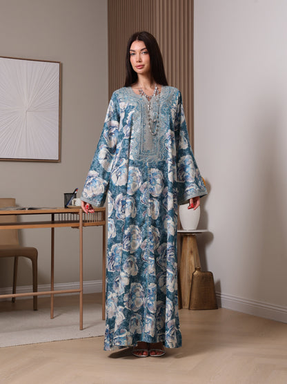 Azure Peony Kaftan