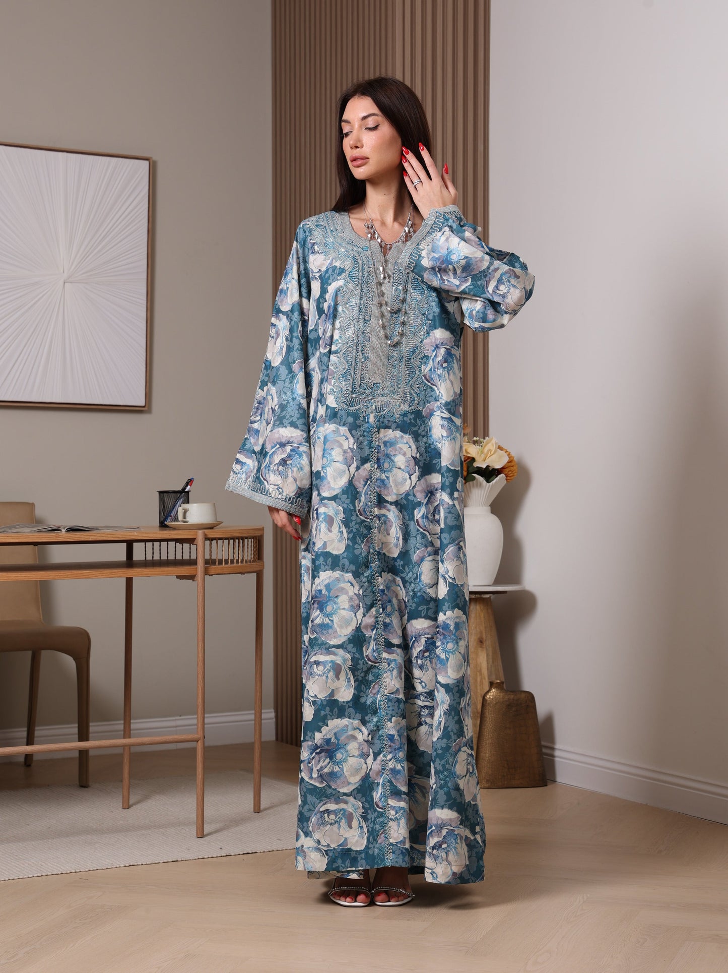 Azure Peony Kaftan