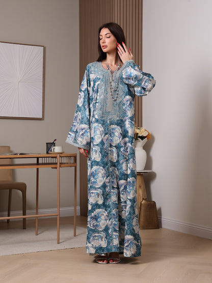 Azure Peony Kaftan
