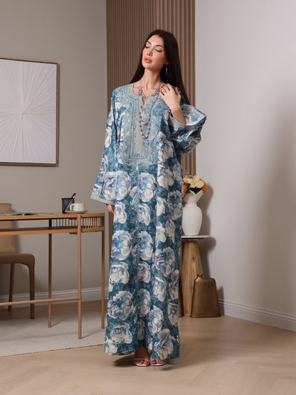 Azure Peony Kaftan