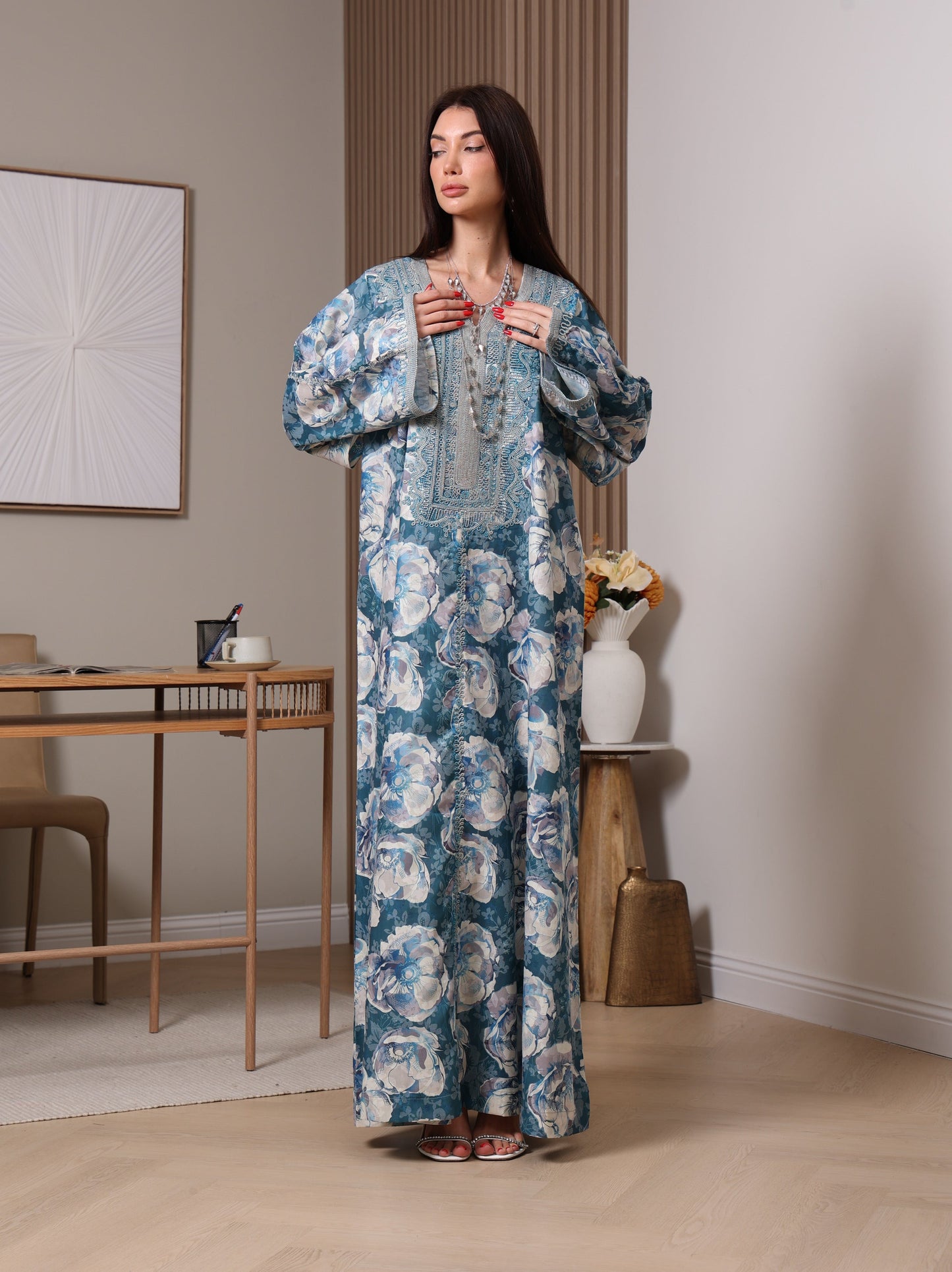 Azure Peony Kaftan