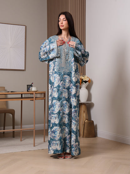 Azure Peony Kaftan