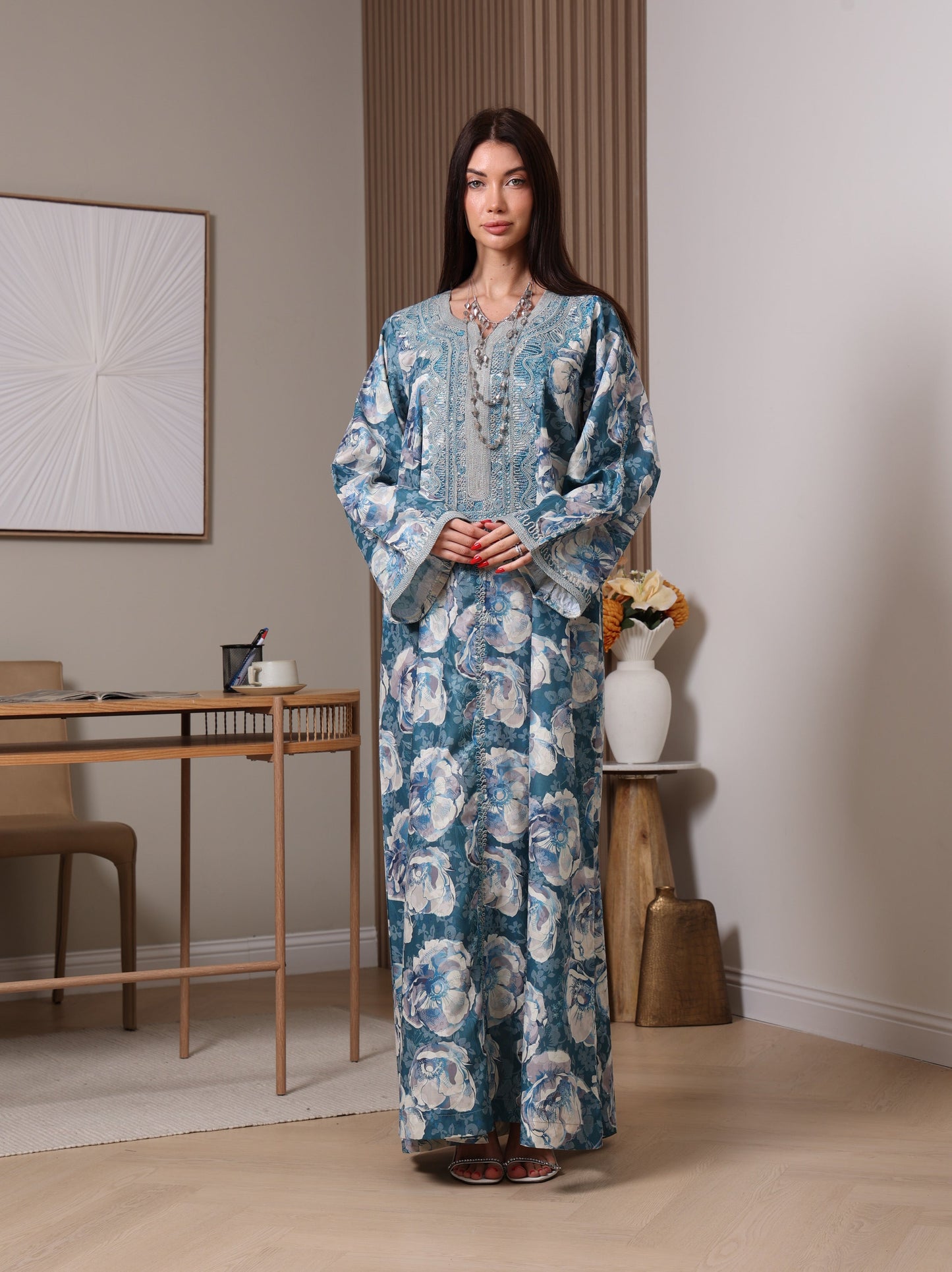 Azure Peony Kaftan