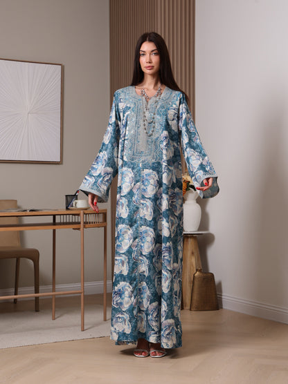 Azure Peony Kaftan