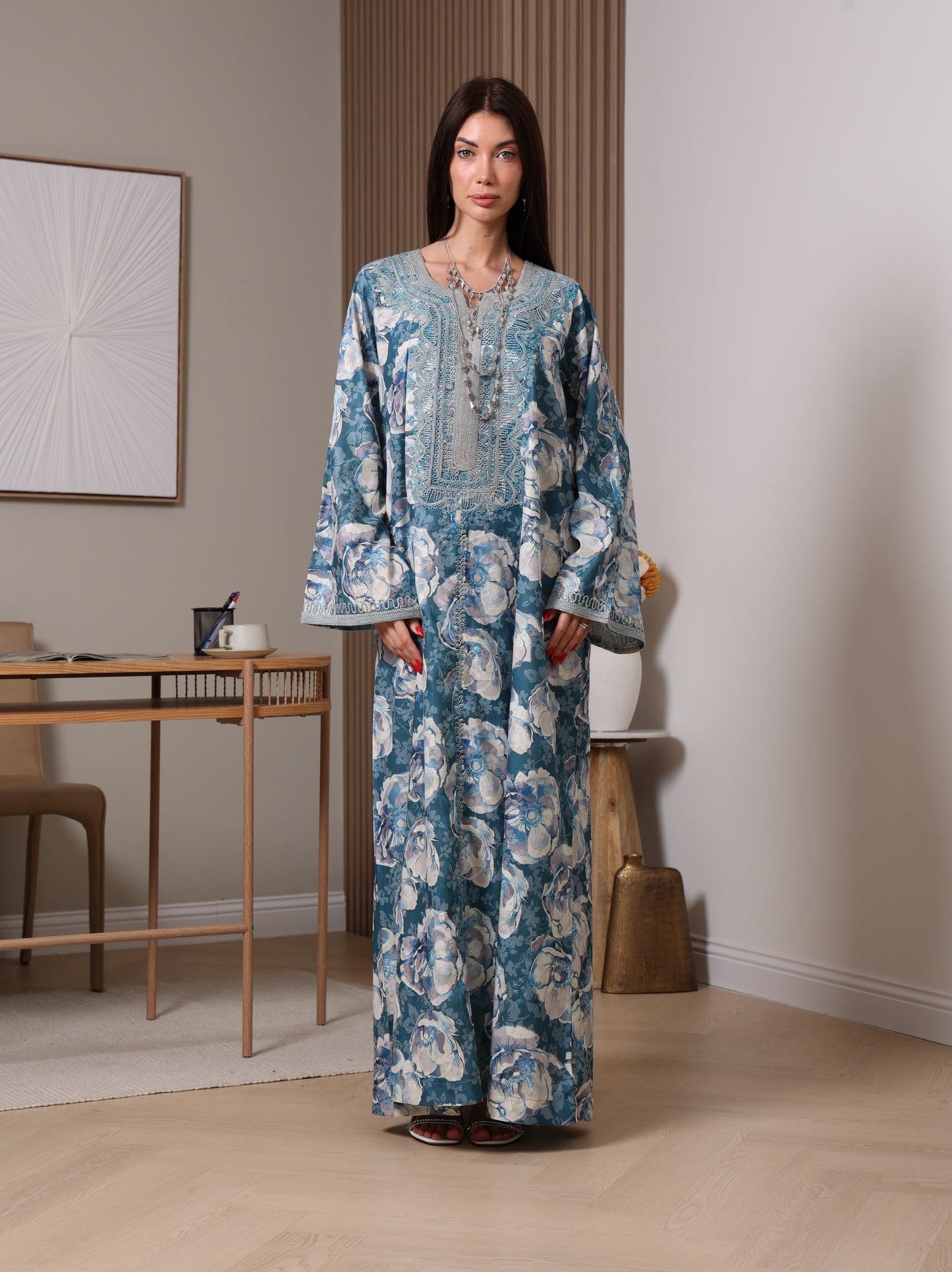 Azure Peony Kaftan