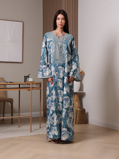 Azure Peony Kaftan