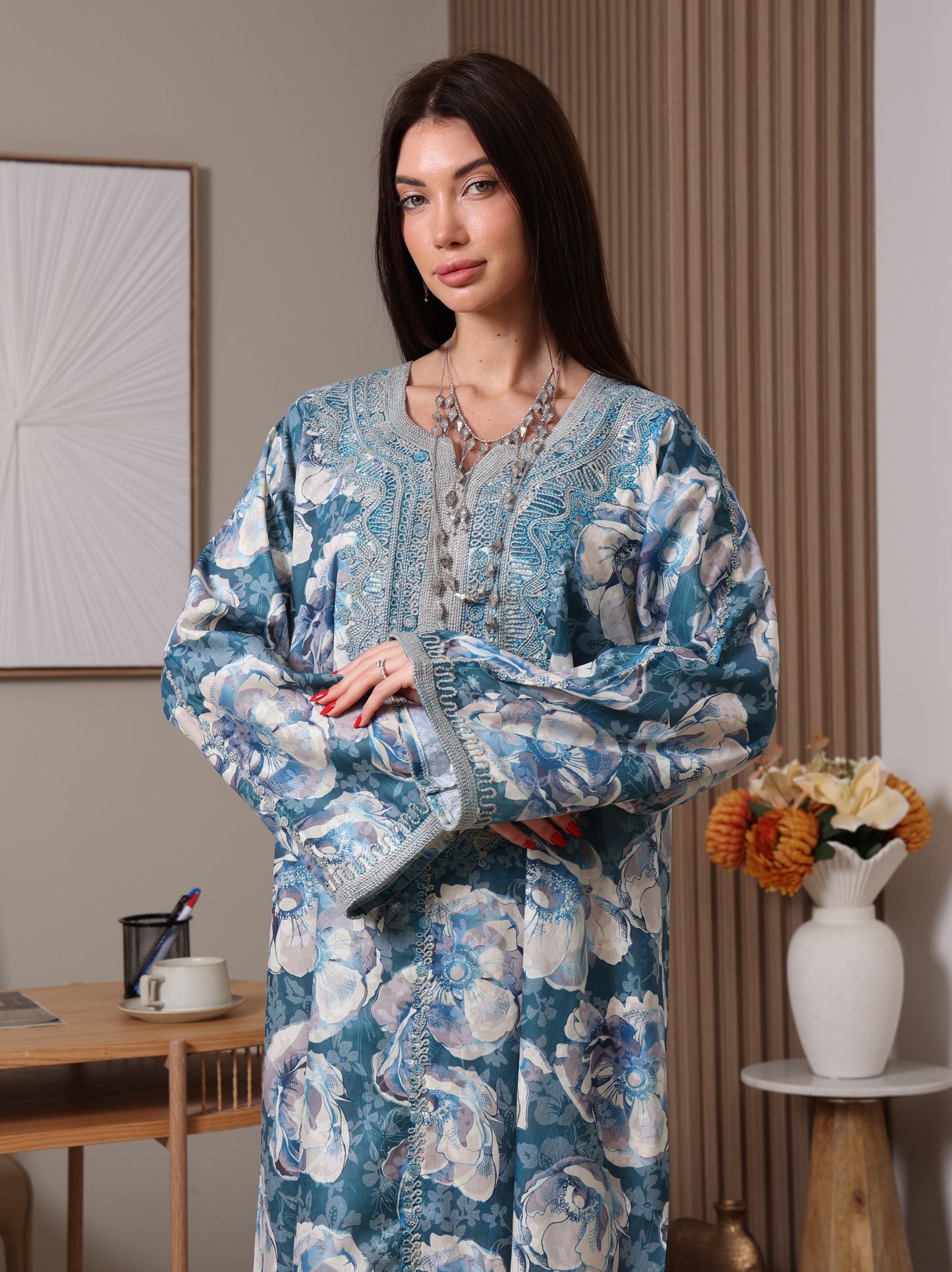 Azure Peony Kaftan