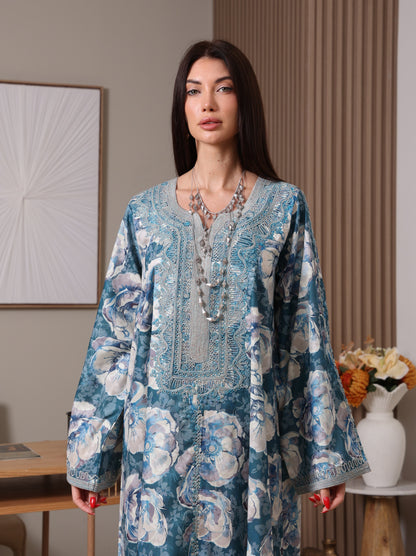 Azure Peony Kaftan