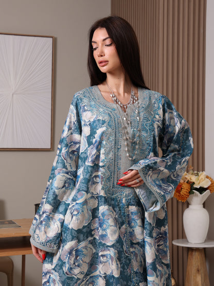 Azure Peony Kaftan