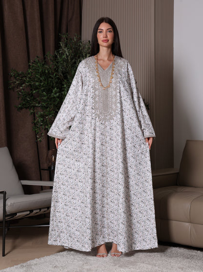 Cream Blossom Kaftan Set