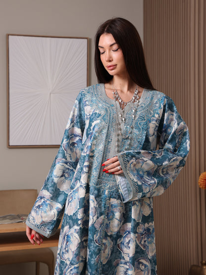 Azure Peony Kaftan