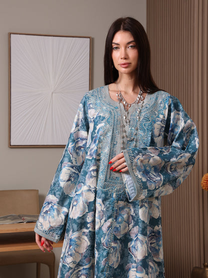 Azure Peony Kaftan