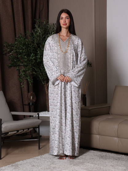 Cream Blossom Kaftan Set