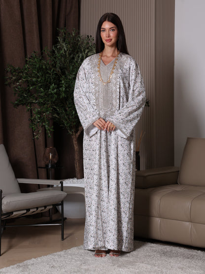 Cream Blossom Kaftan Set