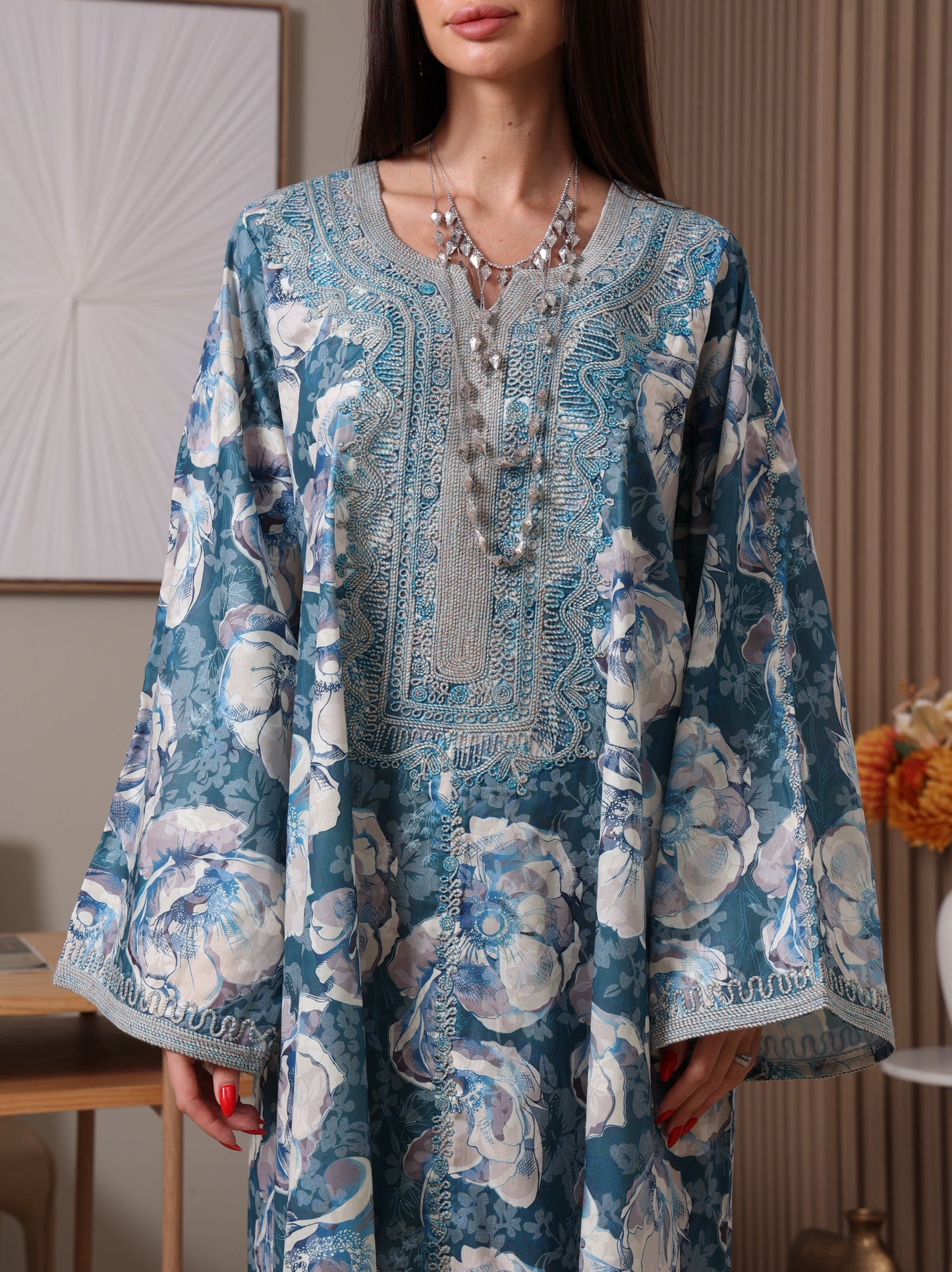 Azure Peony Kaftan