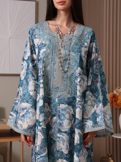 Azure Peony Kaftan