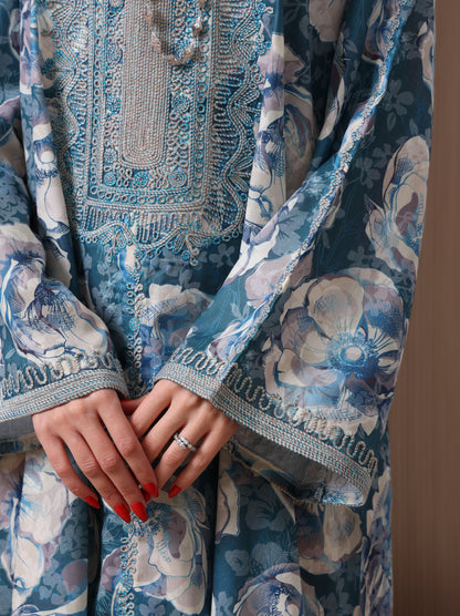 Azure Peony Kaftan
