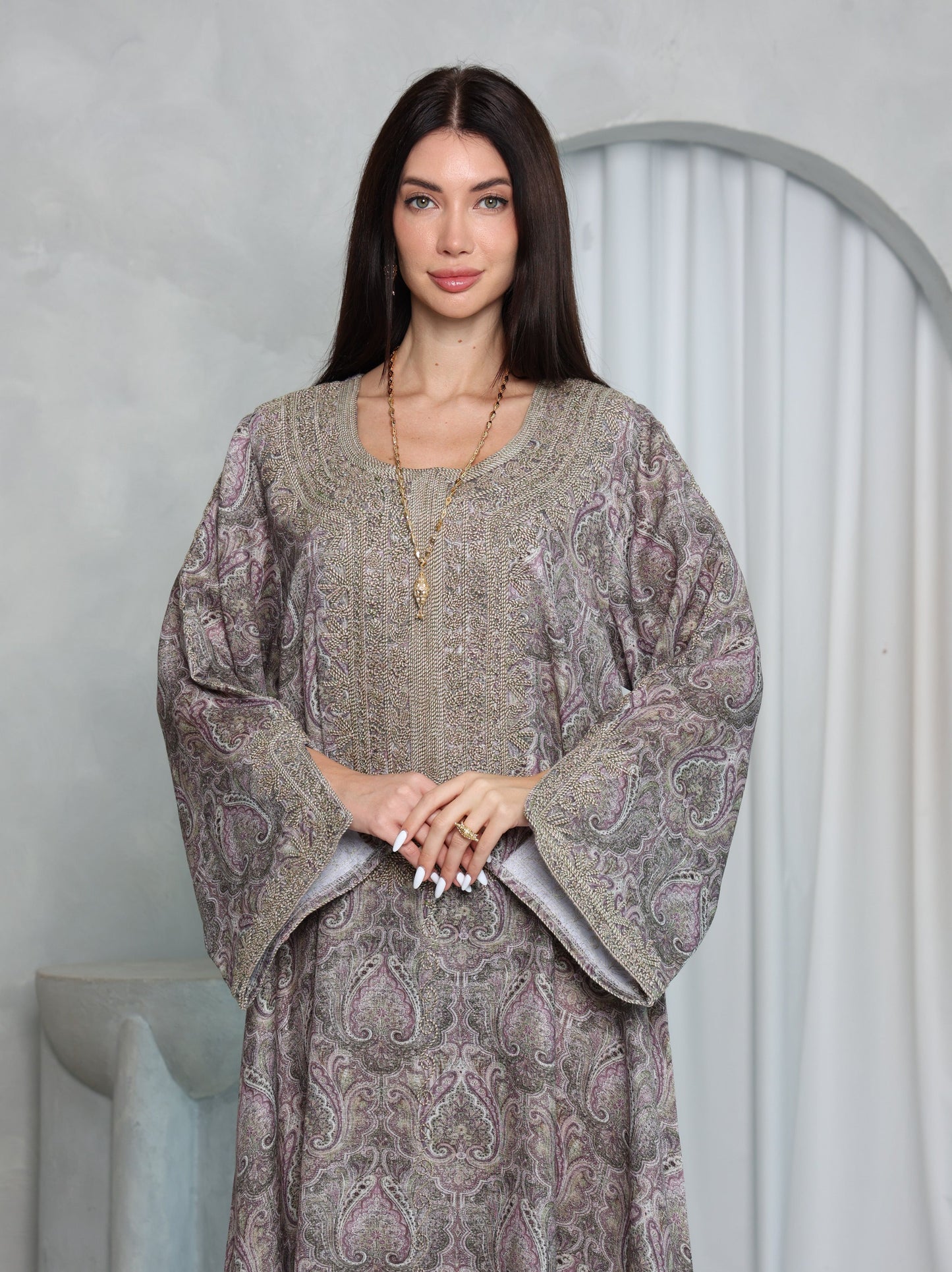 Mauve Paisley Kaftan