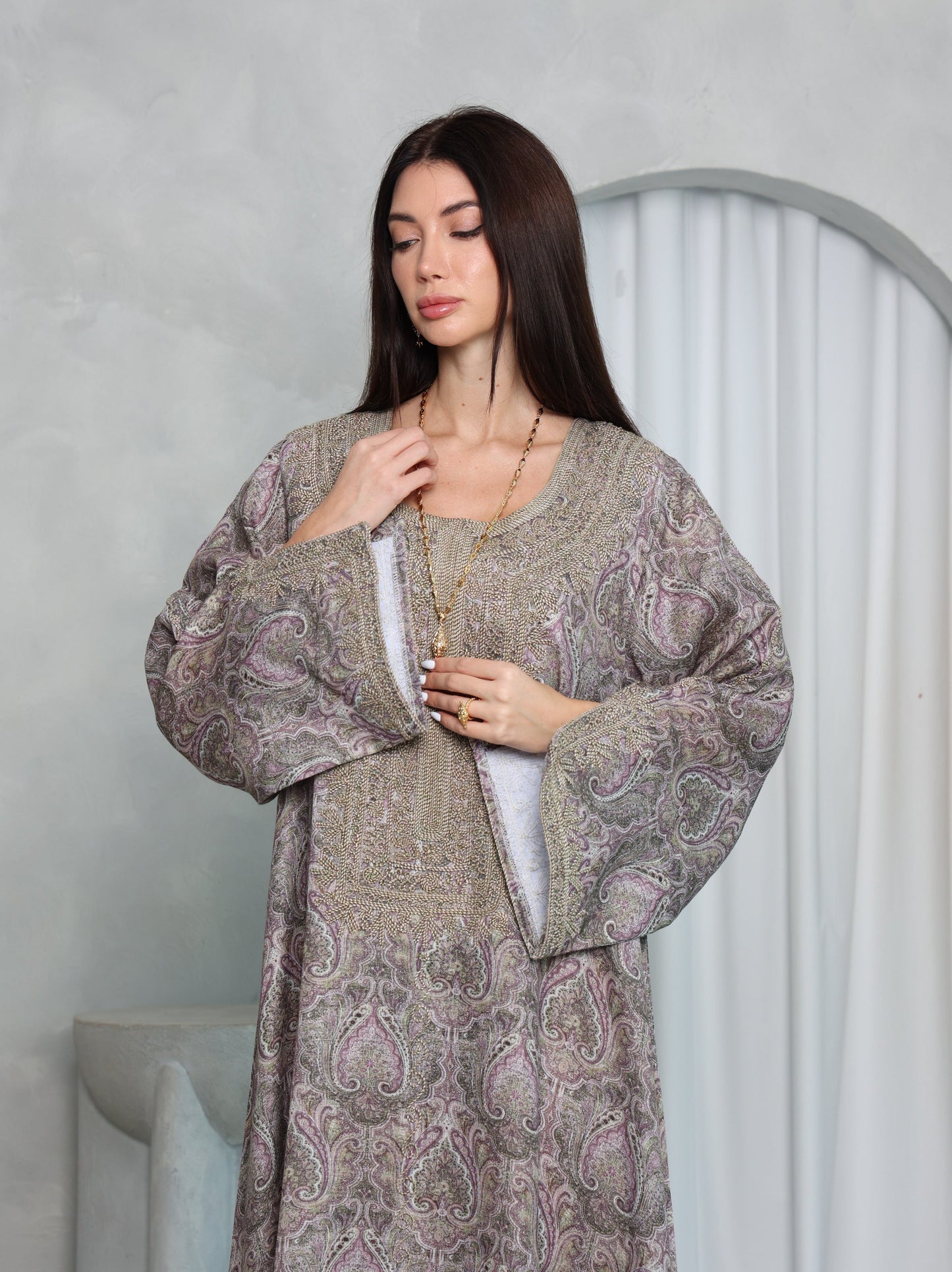 Mauve Paisley Kaftan