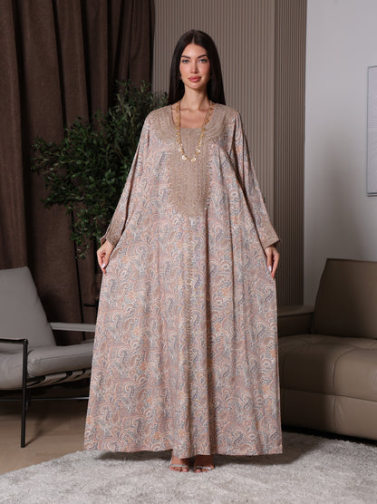 Sandstone Paisley Kaftan Set
