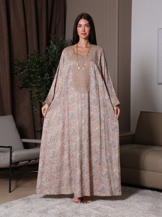Sandstone Paisley Kaftan Set