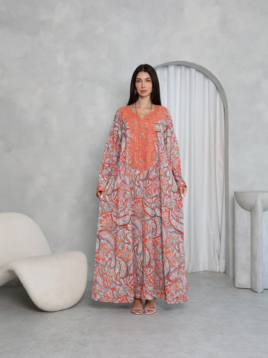 Terracotta Paisley Kaftan