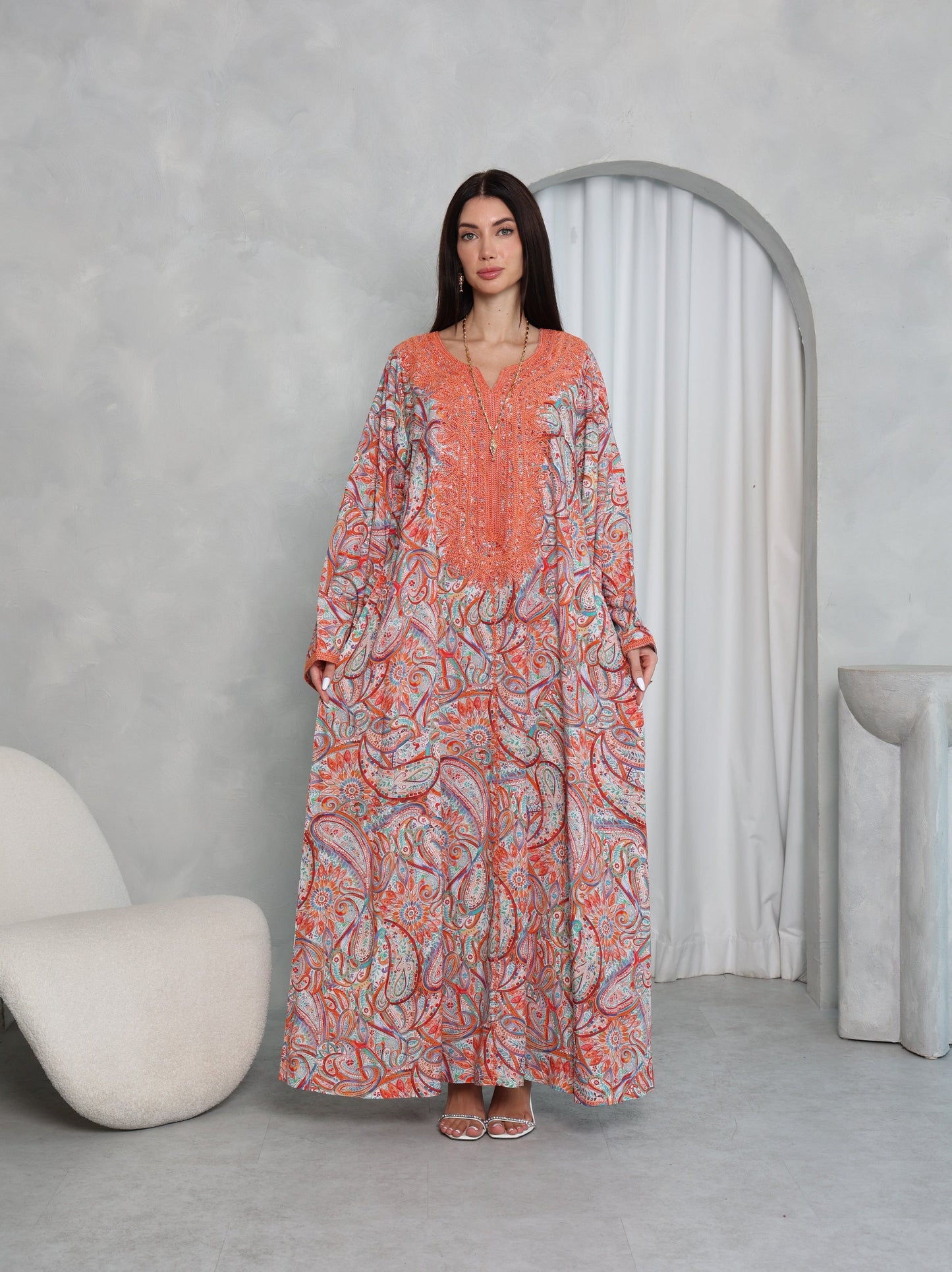 Terracotta Paisley Kaftan
