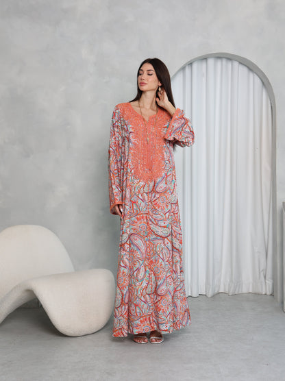 Terracotta Paisley Kaftan
