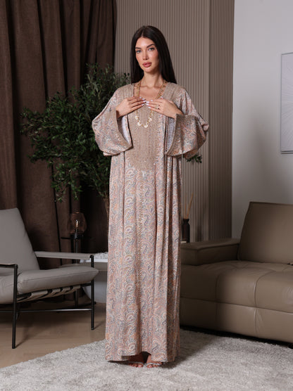 Sandstone Paisley Kaftan Set
