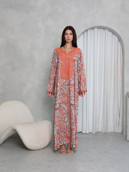 Terracotta Paisley Kaftan