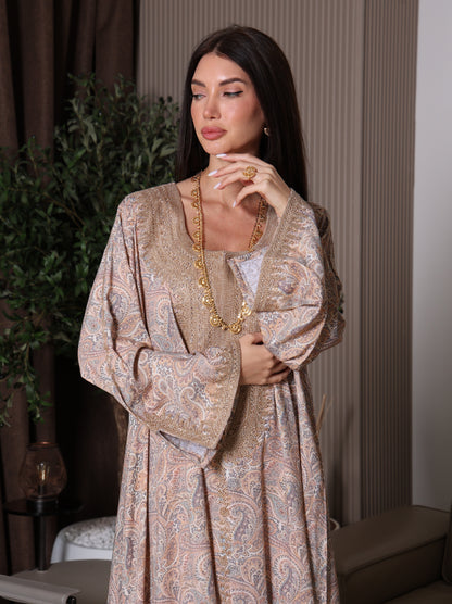 Sandstone Paisley Kaftan Set
