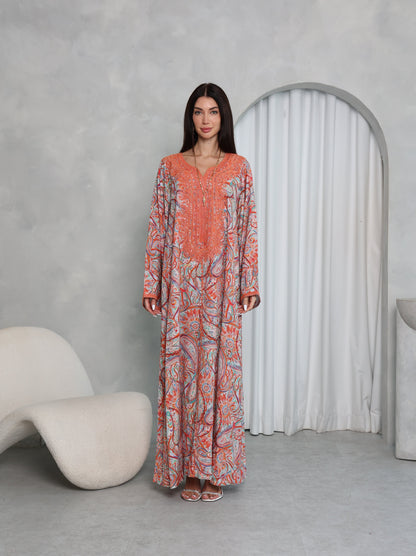 Terracotta Paisley Kaftan