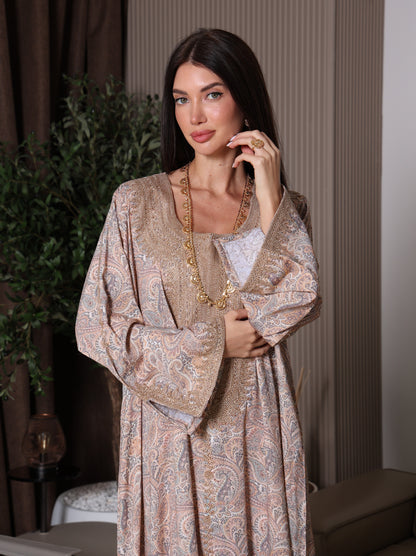 Sandstone Paisley Kaftan Set