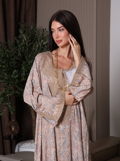 Sandstone Paisley Kaftan Set