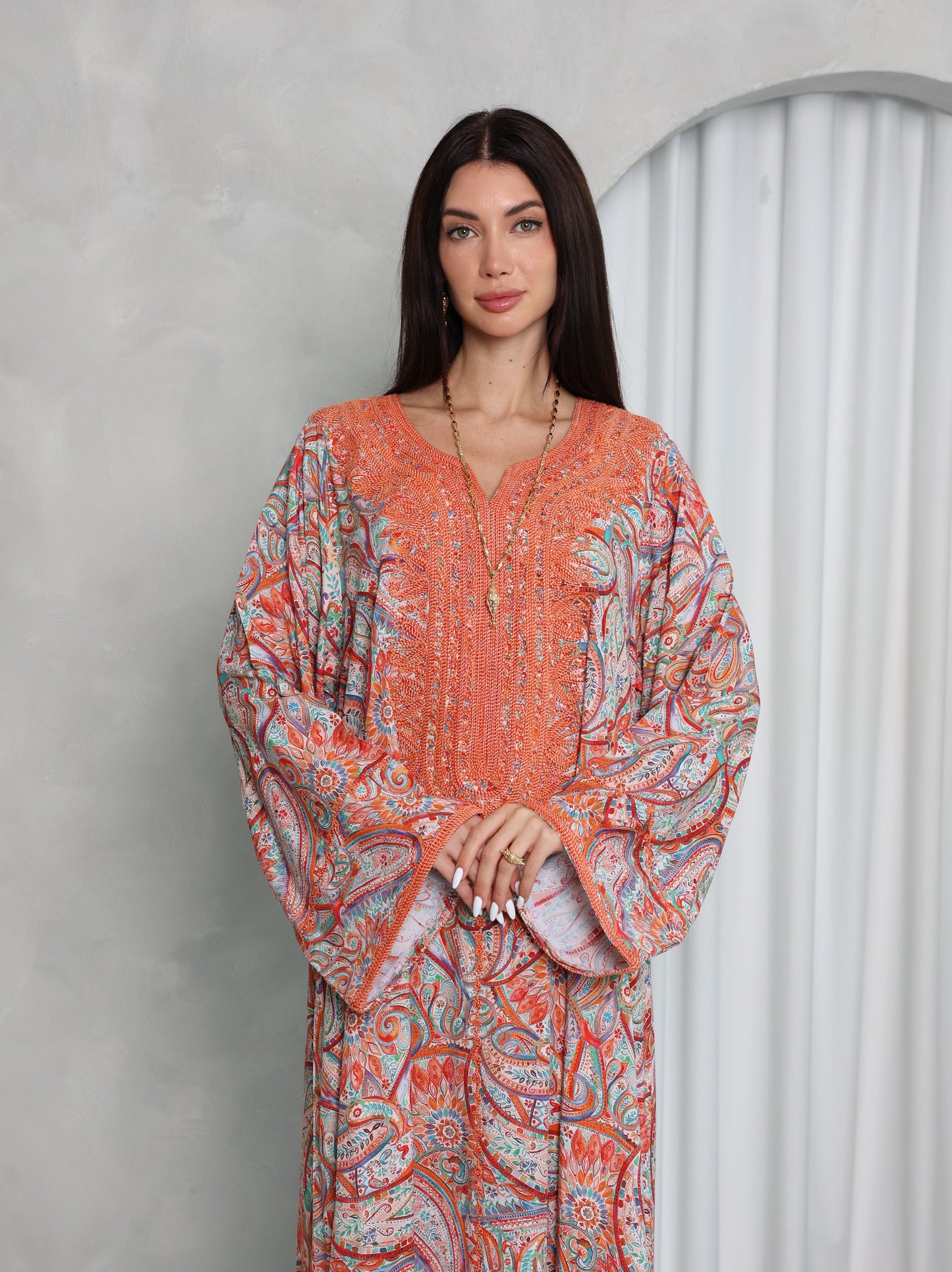 Terracotta Paisley Kaftan