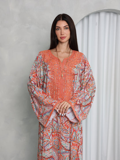 Terracotta Paisley Kaftan
