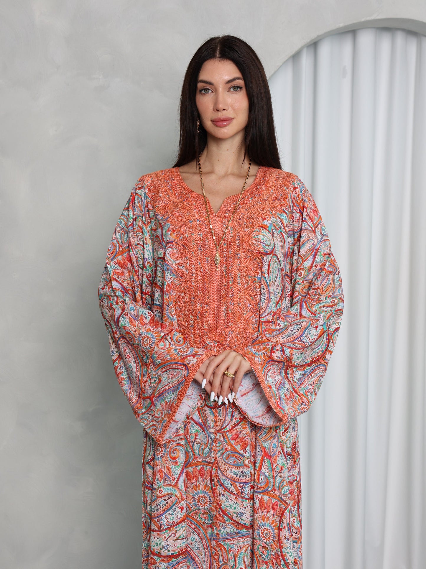 Terracotta Paisley Kaftan